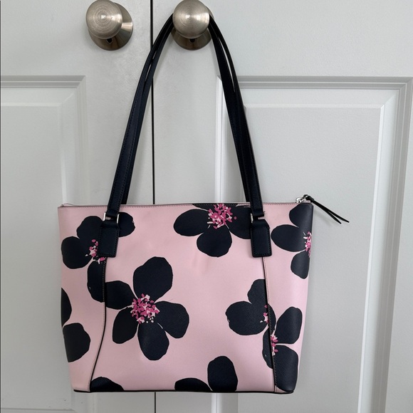 Kate Spade Black and Pink Floral Tote - Picture 2 of 8